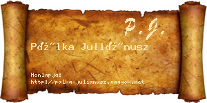 Pálka Juliánusz névjegykártya